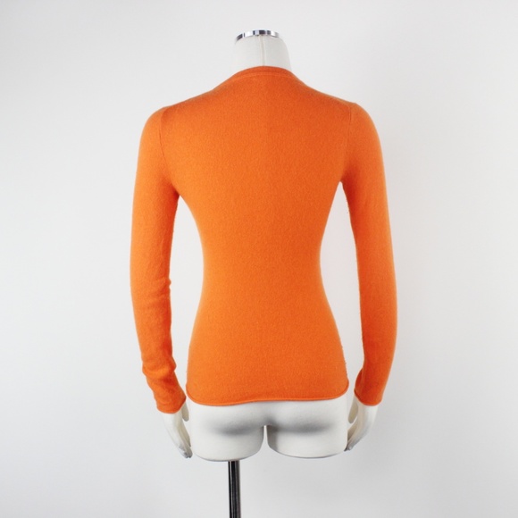 J.Crew Orange Cashmere Crewneck Fitted Sweater XS - Picture 5 of 8